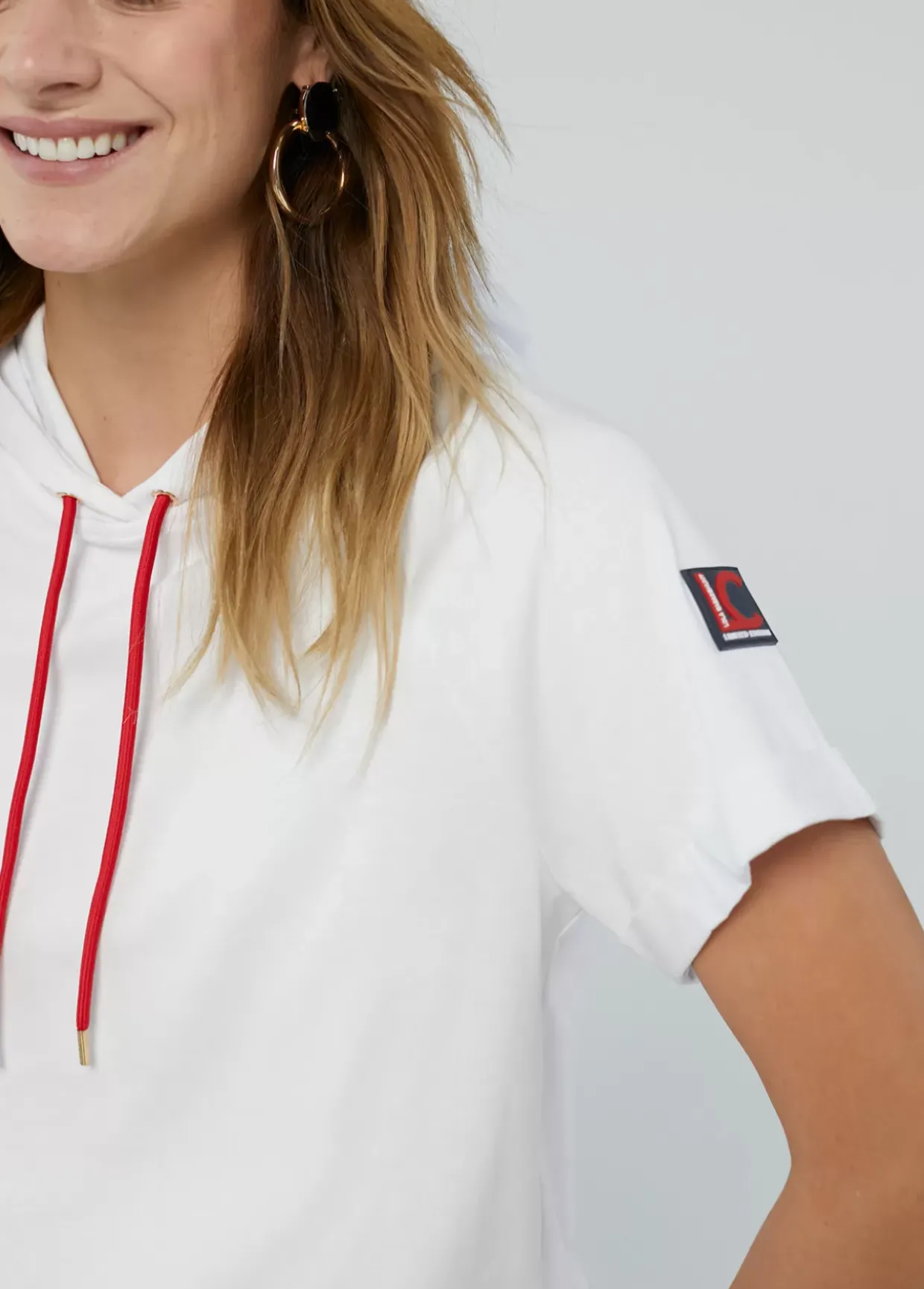 Sudadera manga corta blanca de algodón - Lola Casademunt