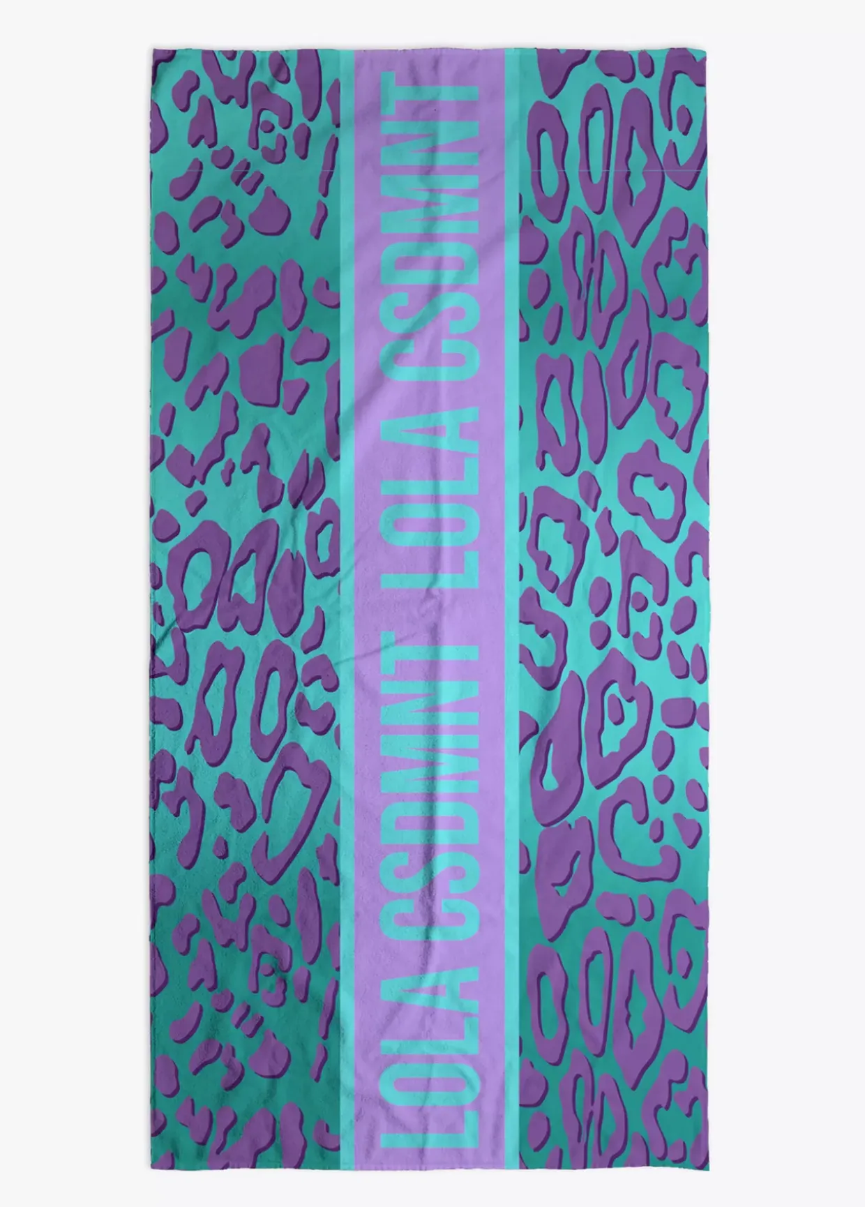 Toalla leopardo turquesa.