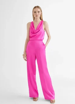 Top satinado con drapeado