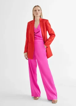 Top satinado con drapeado