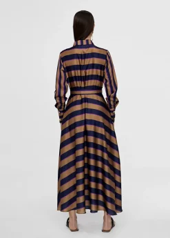 Vestido camisero de rayas