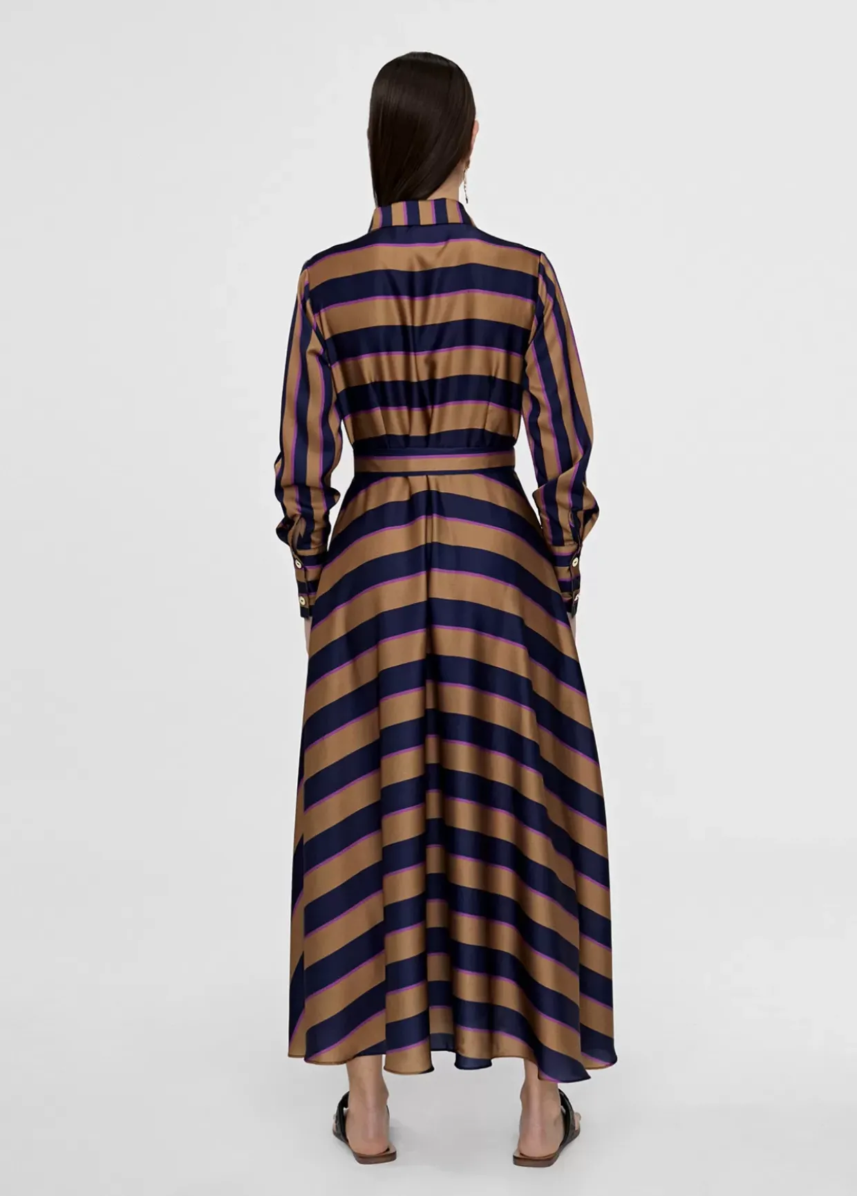 Vestido camisero de rayas