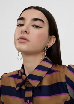 Vestido camisero de rayas