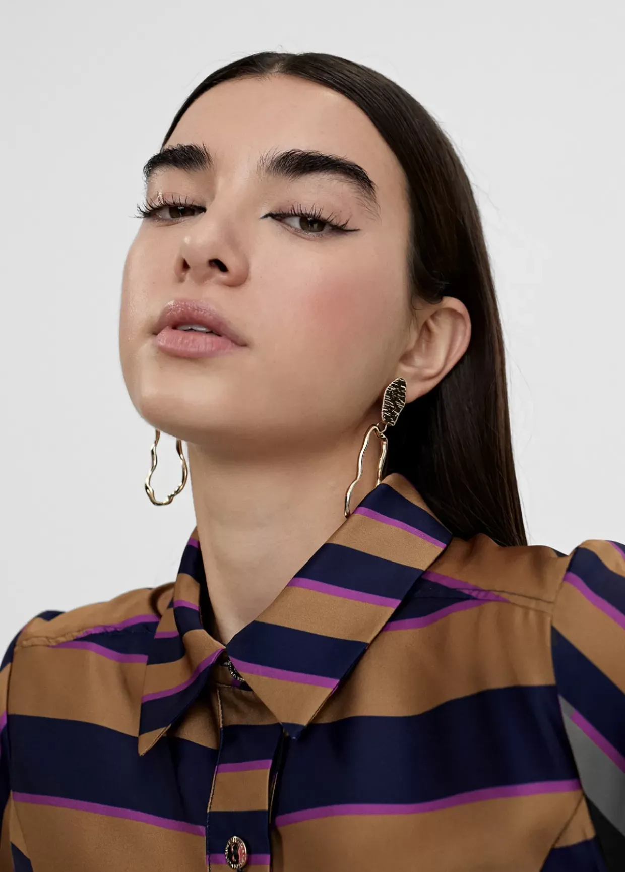 Vestido camisero de rayas