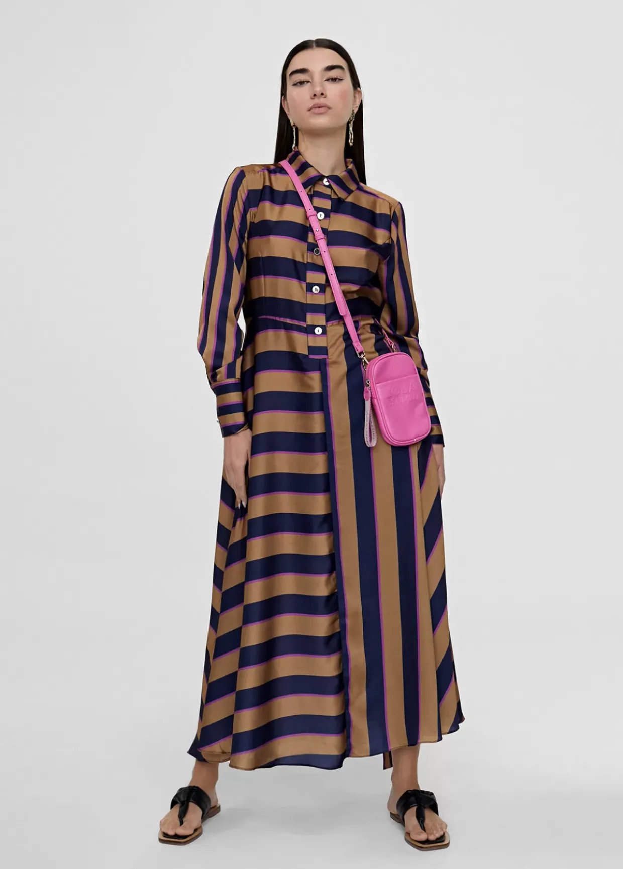 Vestido camisero de rayas