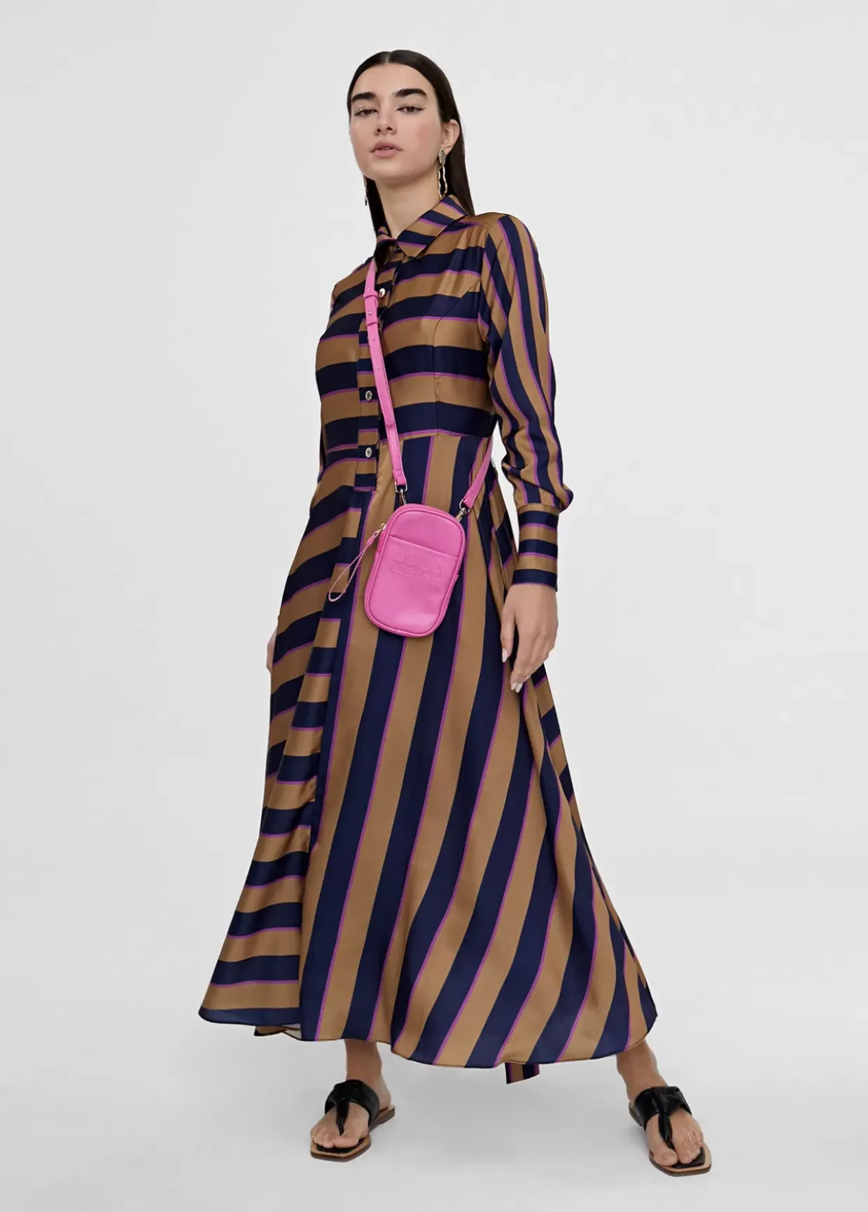 Vestido camisero de rayas