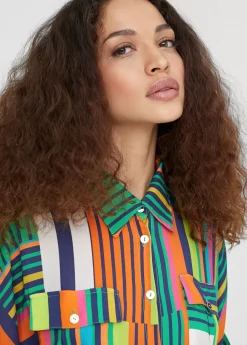 Vestido camisero multicolor