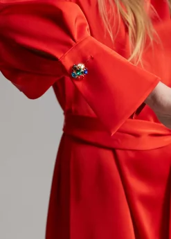 Vestido corto satinado