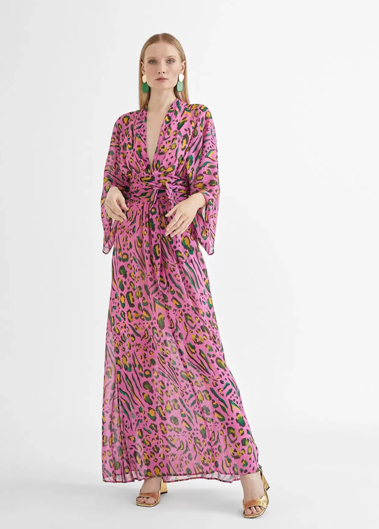 Vestido largo animal print color