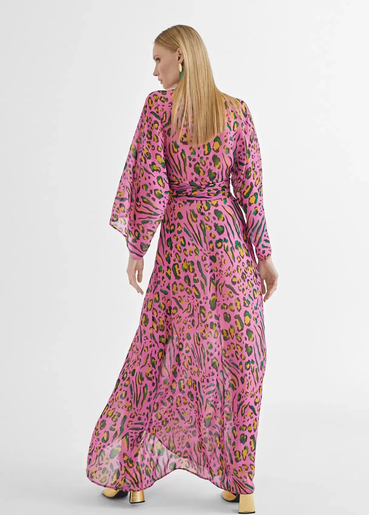 Vestido largo animal print color