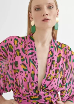 Vestido largo animal print color