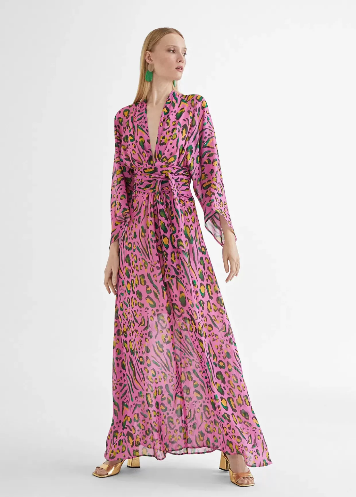 Vestido largo animal print color