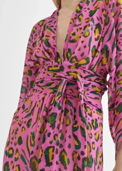 Vestido largo animal print color