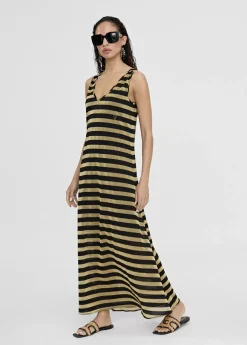 Vestido largo de rayas