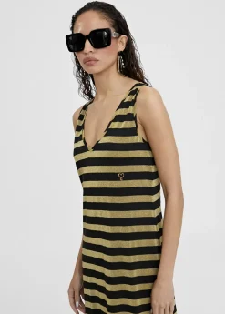 Vestido largo de rayas