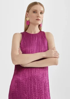 Vestido largo efecto plisado