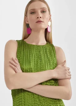 Vestido largo efecto plisado