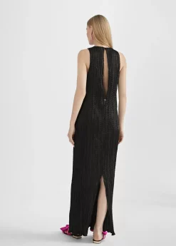 Vestido largo efecto plisado