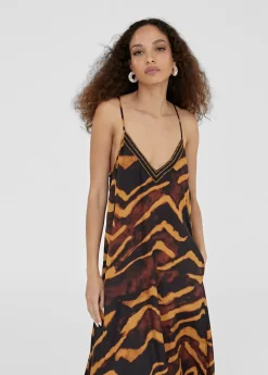 Vestido largo en estampado cebra