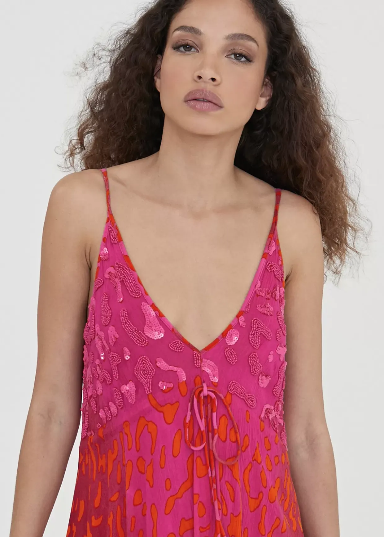 Vestido largo estampado animal print