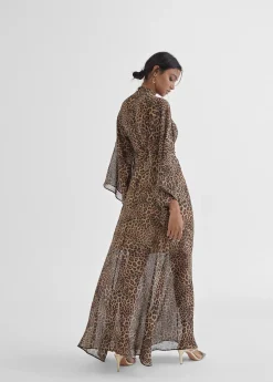 Vestido largo estampado leopardo