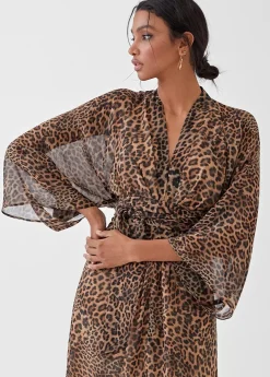 Vestido largo estampado leopardo