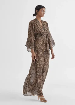 Vestido largo estampado leopardo