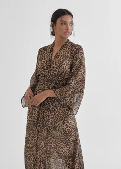 Vestido largo estampado leopardo