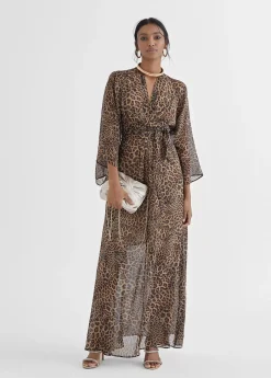 Vestido largo estampado leopardo