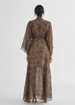Vestido largo estampado leopardo