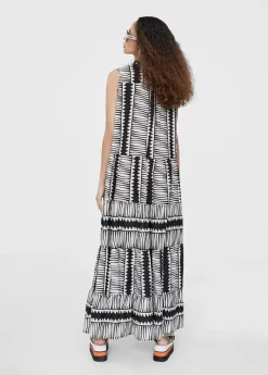 Vestido largo estampado étnico