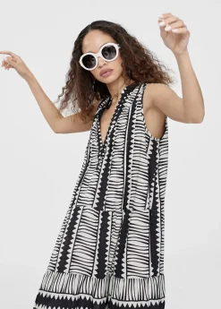 Vestido largo estampado étnico