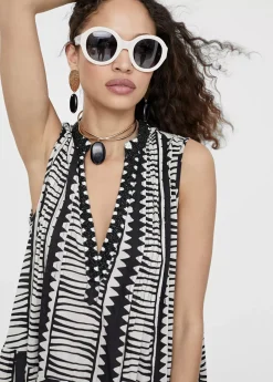 Vestido largo estampado étnico