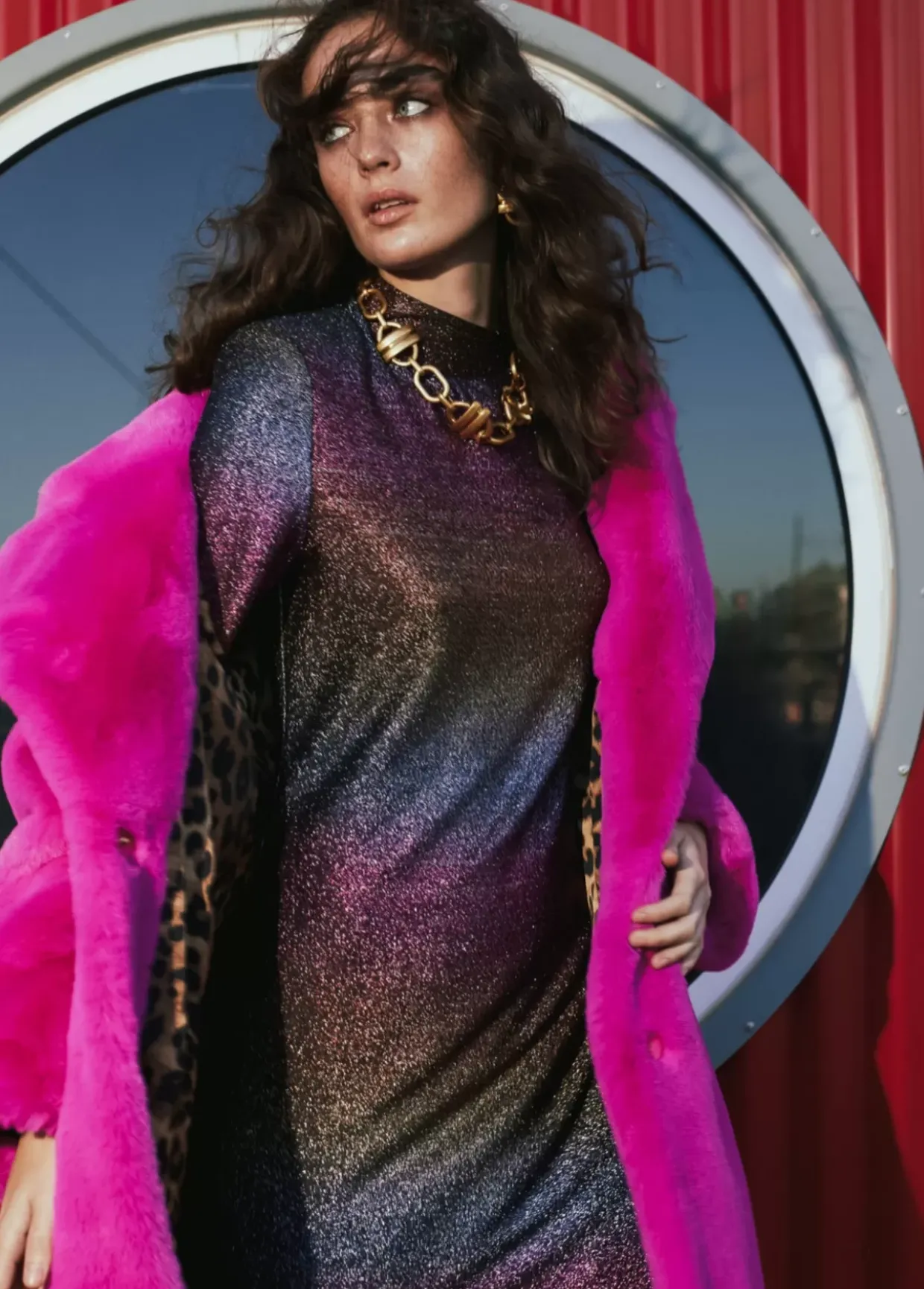 Vestido largo lúrex