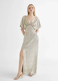 Vestido largo manga corta ancha