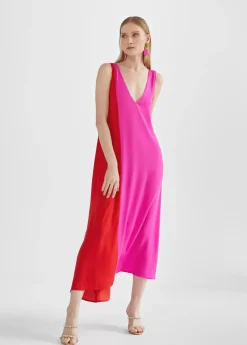 Vestido midi  bicolor