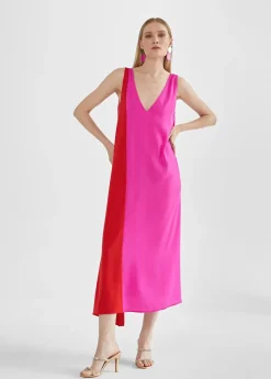 Vestido midi  bicolor