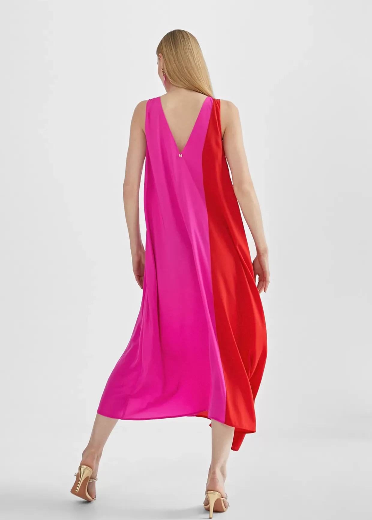 Vestido midi  bicolor