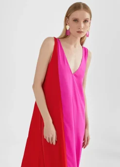 Vestido midi  bicolor