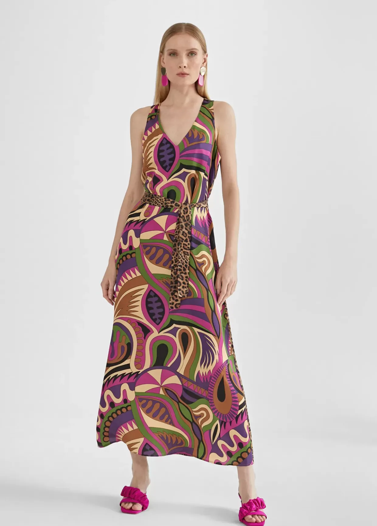 Vestido midi estampado