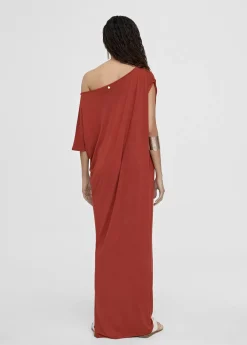 Vestido midi fruncido