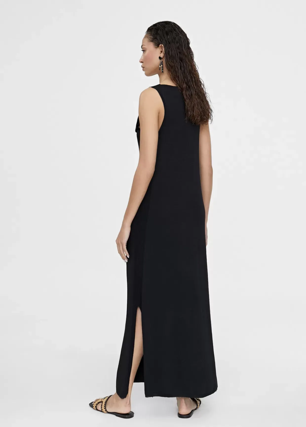 Vestido midi fruncido