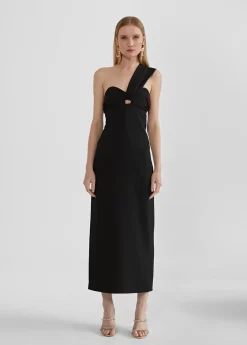 Vestido midi tirante asimétrico