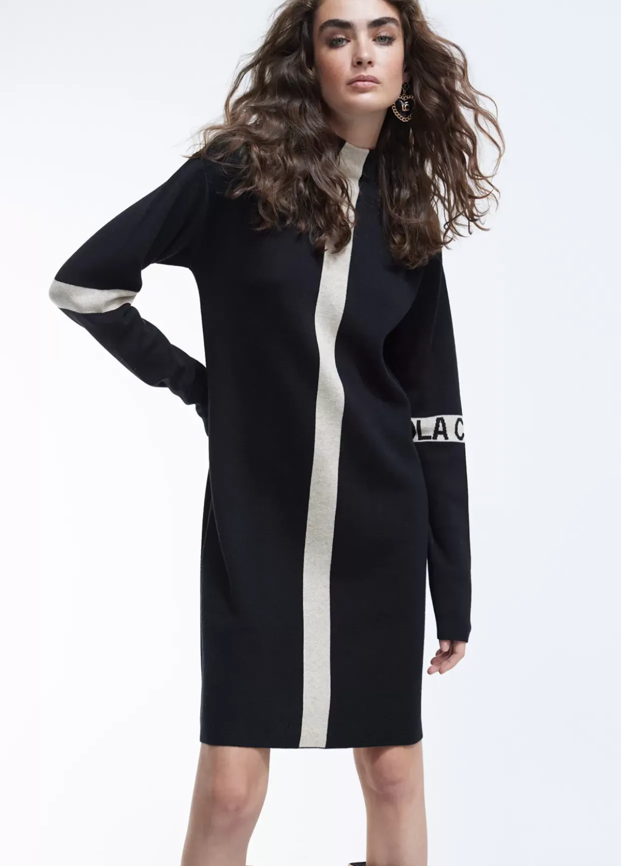 Vestido punto bicolor