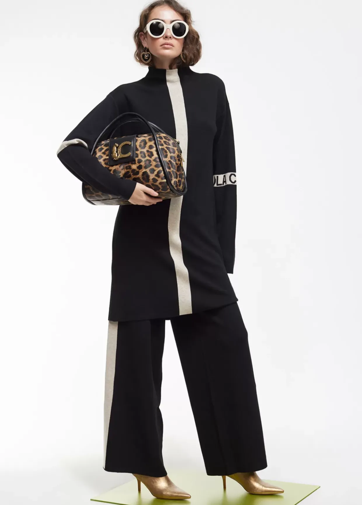 Vestido punto bicolor