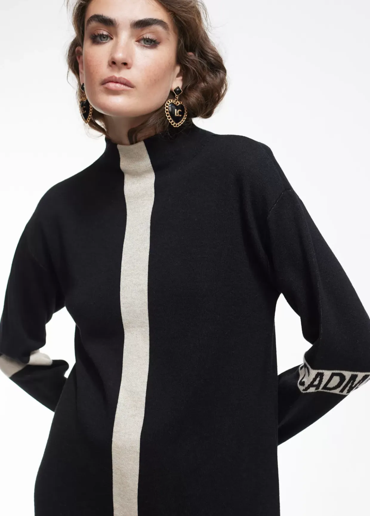 Vestido punto bicolor