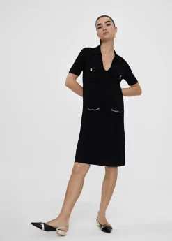 Vestido punto corto bolsillos LC