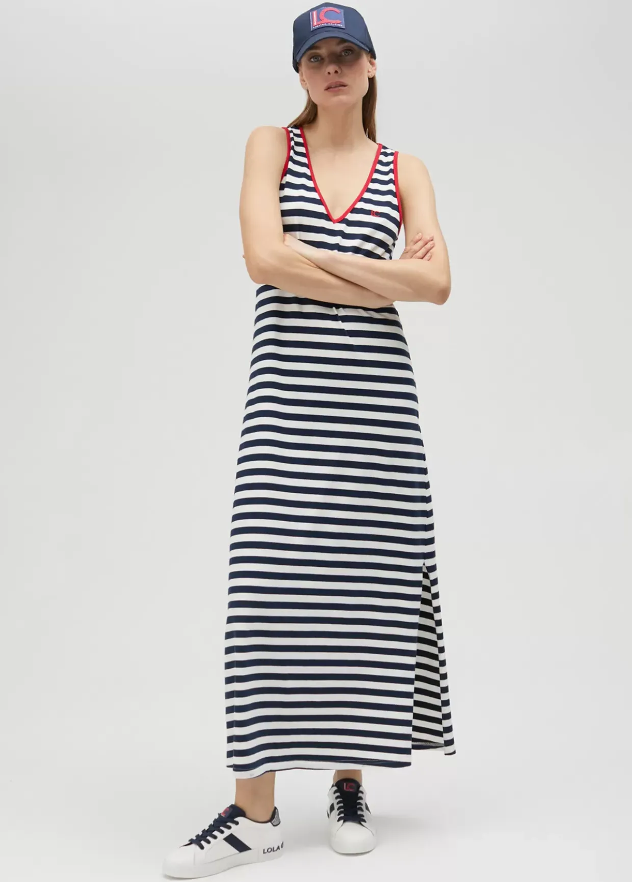 Vestido rayas midi de algodón 100% - Lola Casademunt