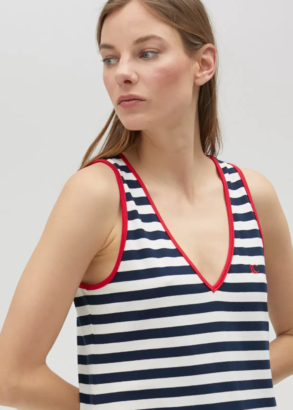 Vestido rayas midi de algodón 100% - Lola Casademunt