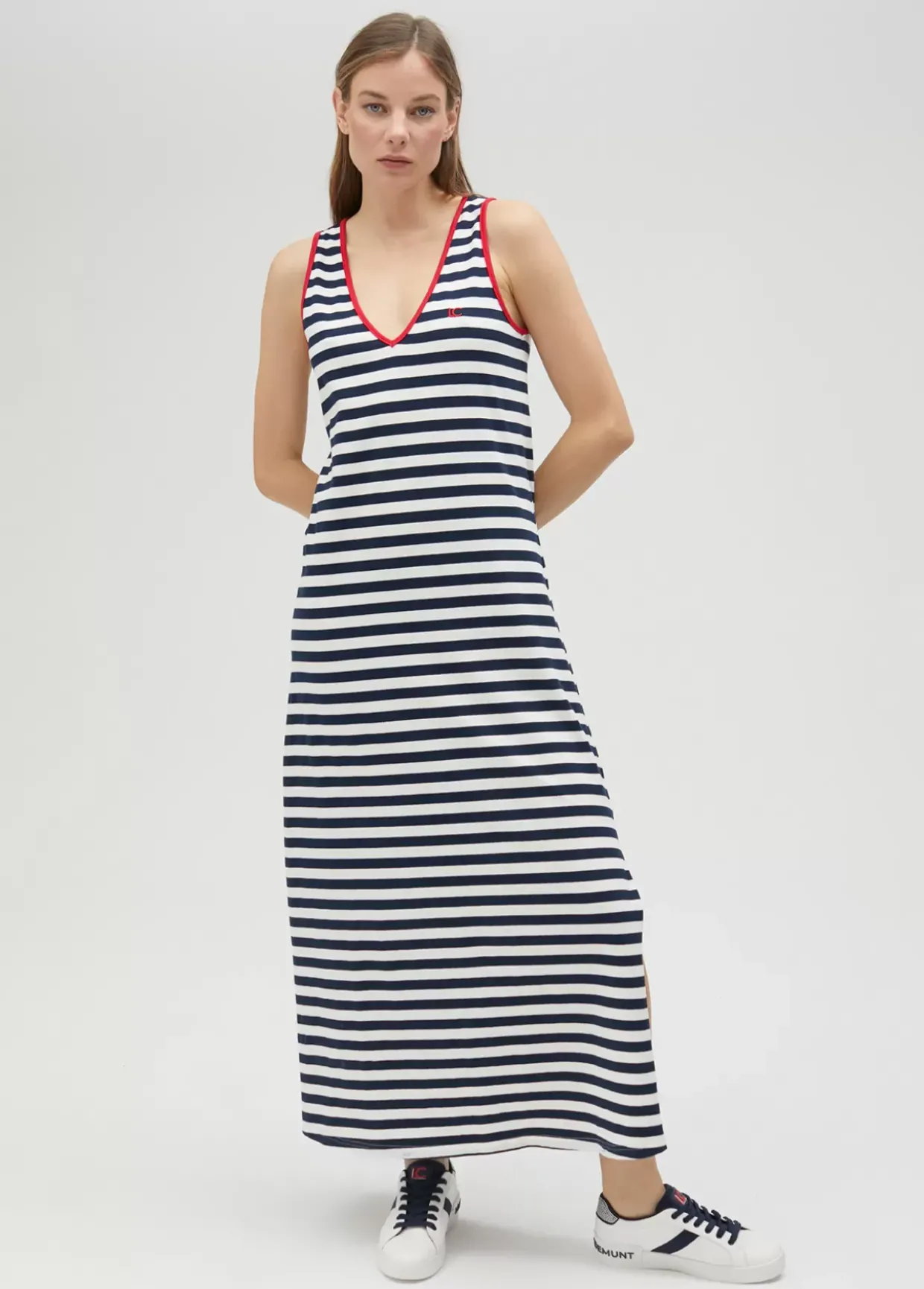 Vestido rayas midi de algodón 100% - Lola Casademunt